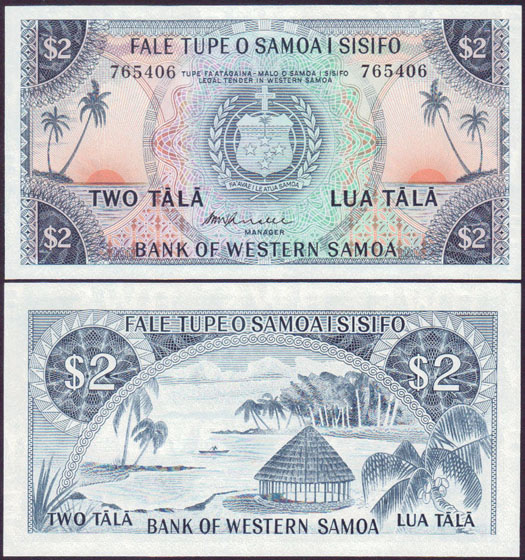 1967 Western Samoa 2 Tala (P.17b) Unc L001890